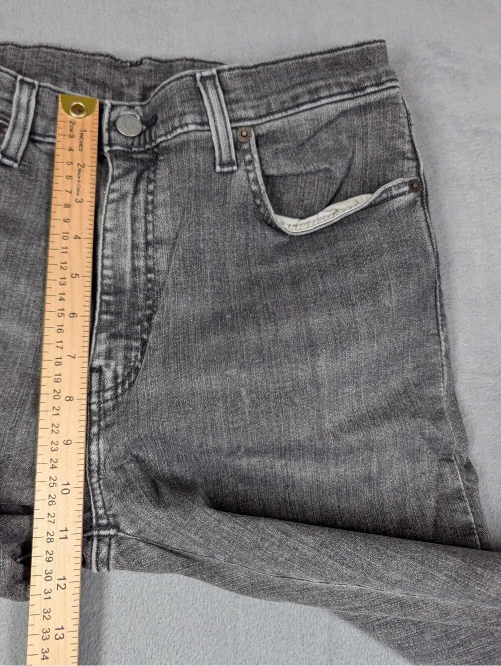 Levis Premium 512 Mens 33X32 Gray Slim Taper Stretch Denim Jeans Casual Pants